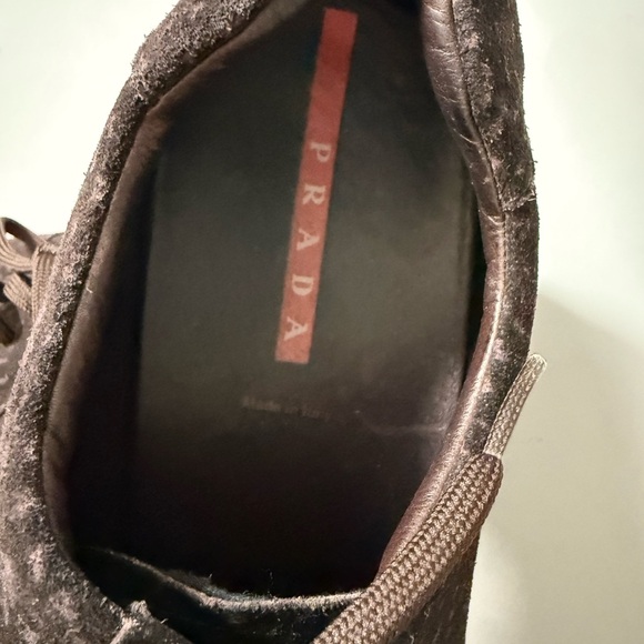 Prada Brown Suede Men's Shoes 12 - Picture 3 of 16